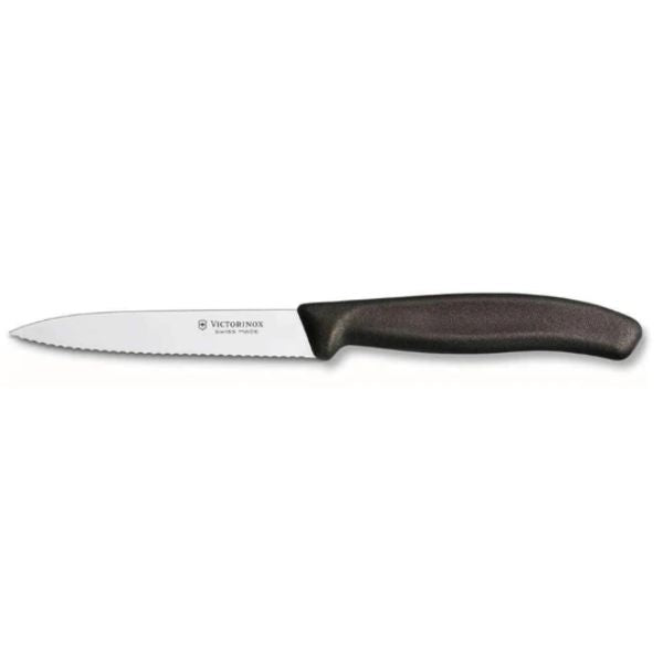 Victorinox Vegetable Knife 6.7733 - 10cm Wavy Blade Black Handle