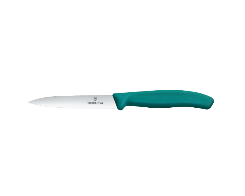 Victorinox Vegetable Knife 10 cm Wavy Blade Green Handle New
