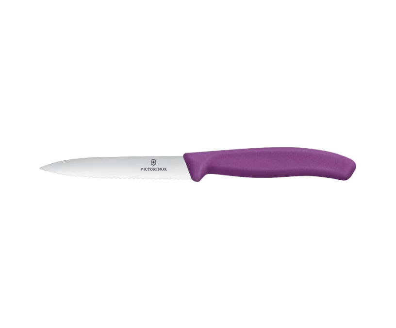 Victorinox Vegetable Knife 10 cm Wavy Blade Purple Handle