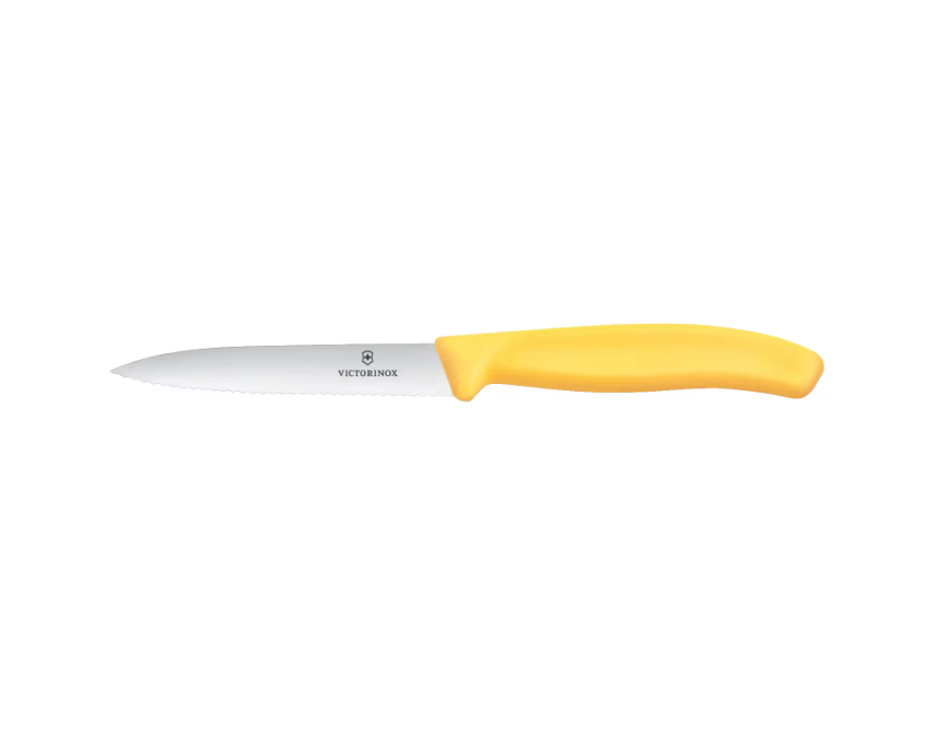 Victorinox Vegetable Knife 10 cm Wavy Blade Yellow Handle New