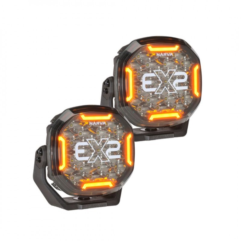 NARVA 7IN EX2B BLACKOUT EDITION (PAIR) AMBER/WHITE POS LIGHTS