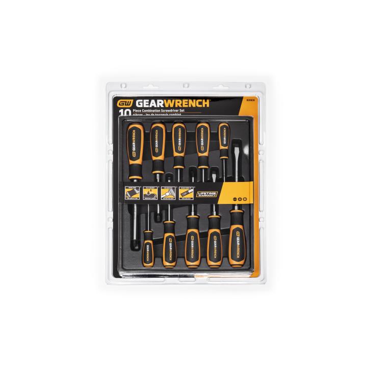 Gearwrench 10 Pc. Phillips/Slotted/Pozi Drive Dual Material Screwdriver Set