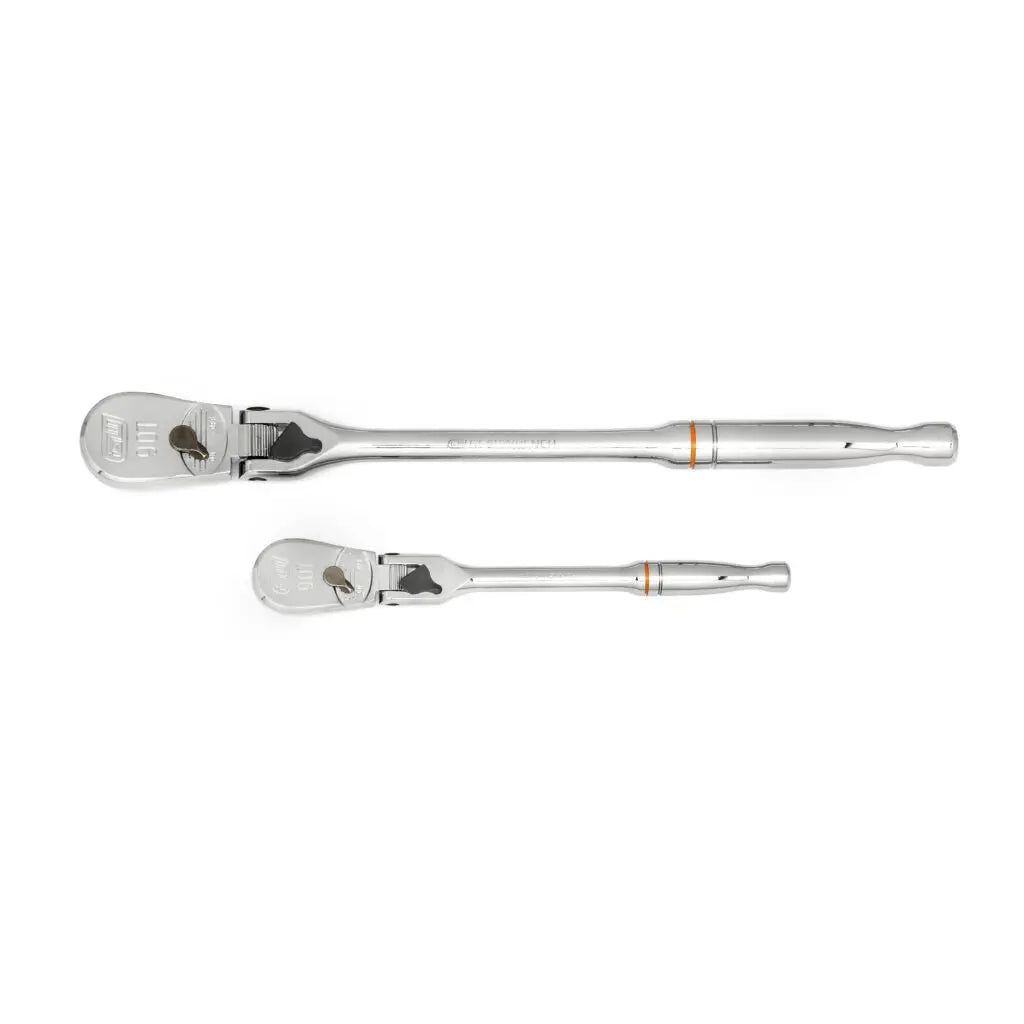 GW 2PC 1/4 in, 3/8 in DRIVE 90T LOCKING FLEX HEAD RATCHET SET