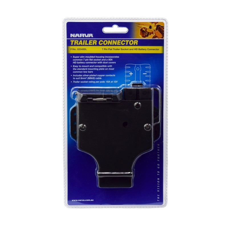 Narva Trailer Socket 7 Pin Flat With H/D Conn