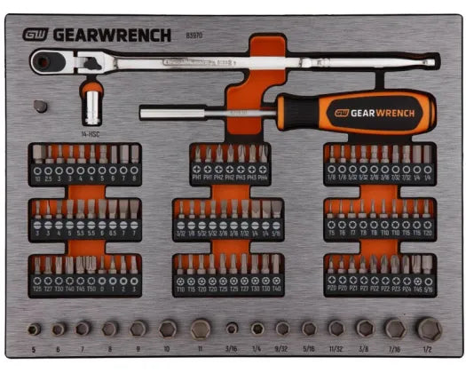 GEARWRENCH 106PC 1/4 INCH DRIVE MICRO BITS SET IN EVA TRAY