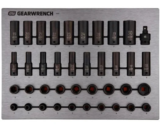 GEARWRENCH 39PC 1/2 INCH DRIVE IMPACT SOCKET SET IN EVA TRAY
