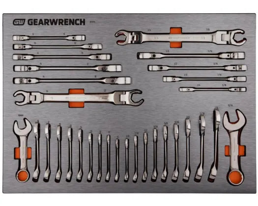 GEARWRENCH 31PC STUBBY FLEX FLARE NUT WRENCH SET IN EVA TRAY