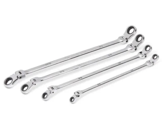 GW 4 PC 90T 12 PT SAE GEARBOX DOUBLE FLEX RATCHETING WRENCH SET