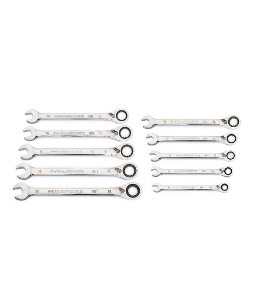 GW 10PC 90 TOOTH REVERSIBLE RATCHETING WRENCH SET