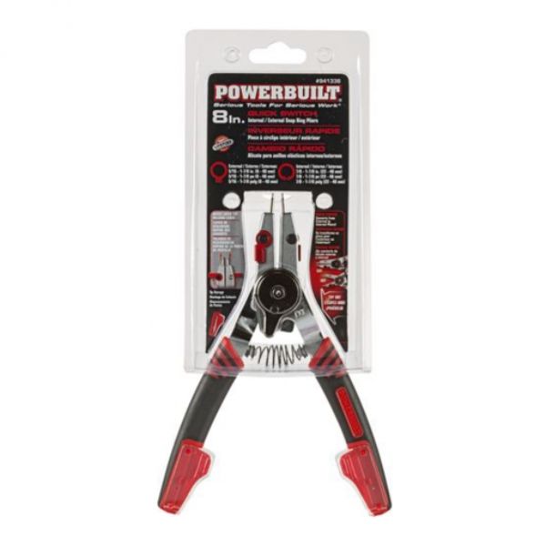 Powerbuilt 200Mm/8In Quick Switch Internal/External Snap Ring Plier