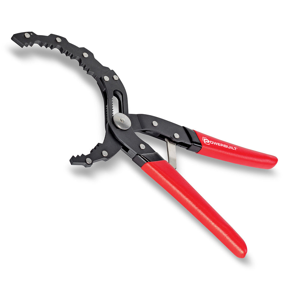 Powerbuilt Self-Adjusting Oil Filter Plier Diam 58mm to 120mm