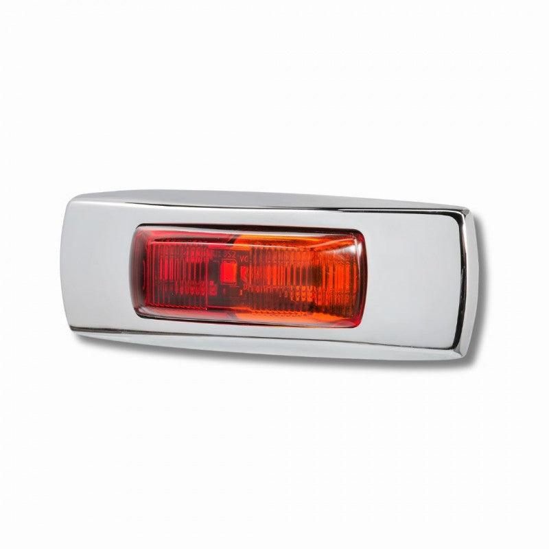 NARVA 9-33V MDL68 LED RED/AMBER SIDE MARKER LAMP CHROME 0.5M CABLE