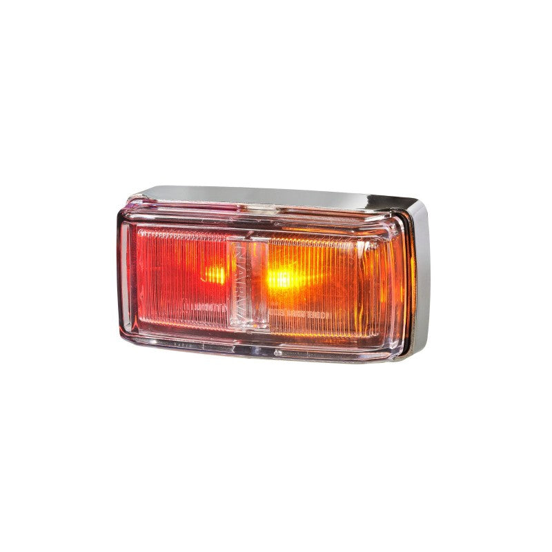 NARVA 9-33V MDL80 LED RED/AMBER SIDE MARKER CHROME B 0.5M CABLE