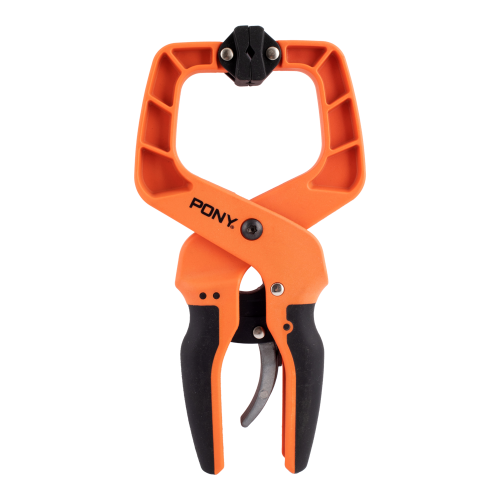 Orange clamping tool with black handles on a white background, branded 'PONY'.