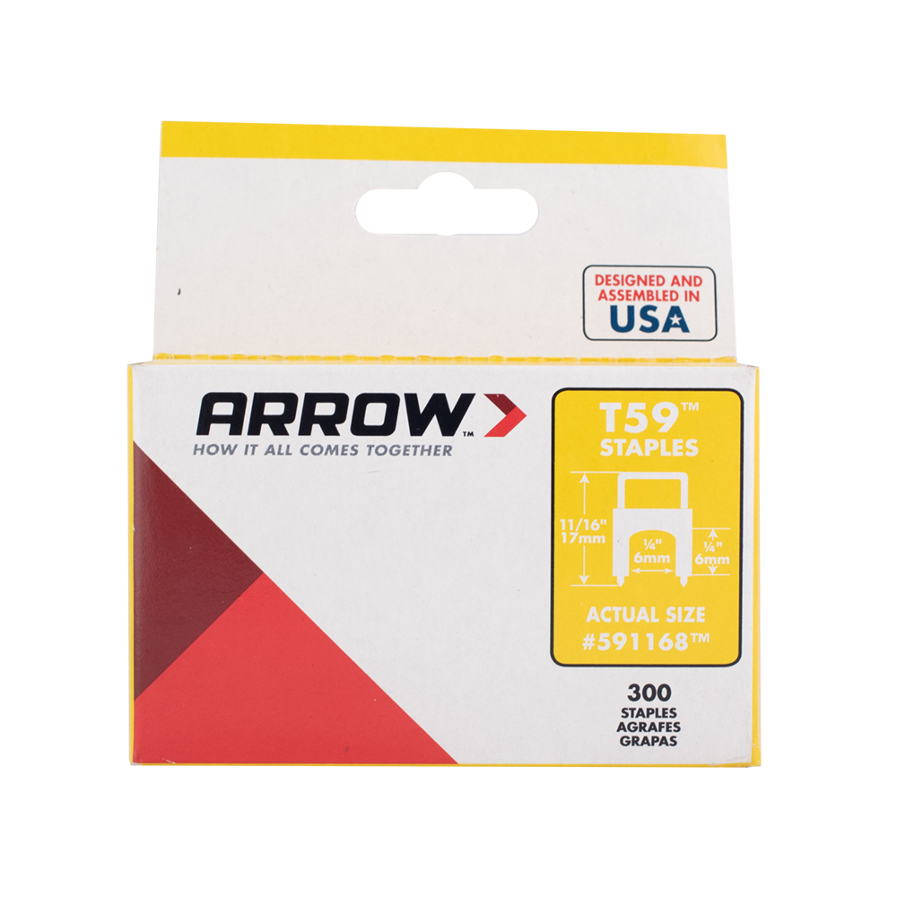 ARROW T59 Insulated Clear Staples (6mm x 6mm) - 300pcs