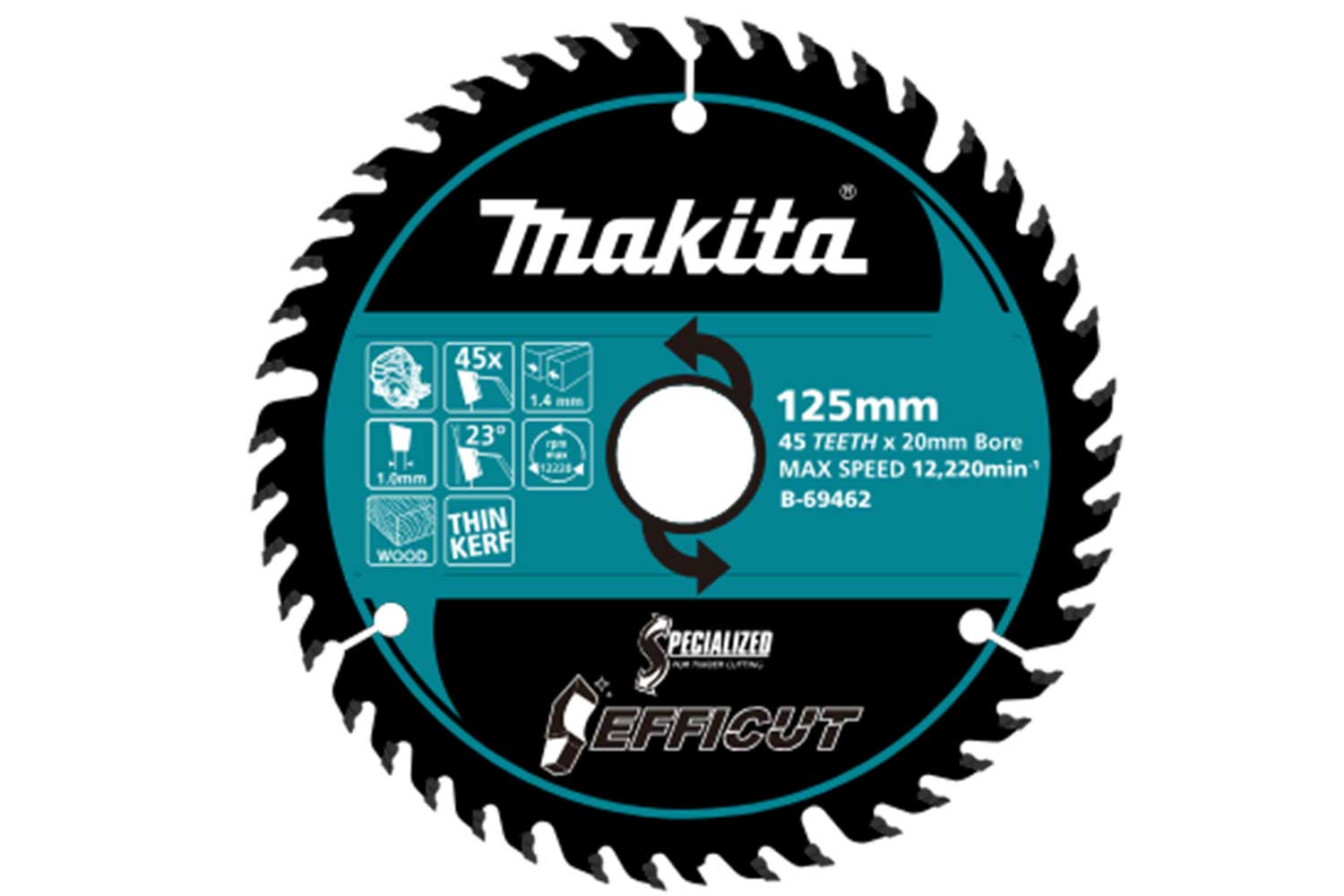 Makita EFFICUT 125mm x 20mm x 45T Wood Blade