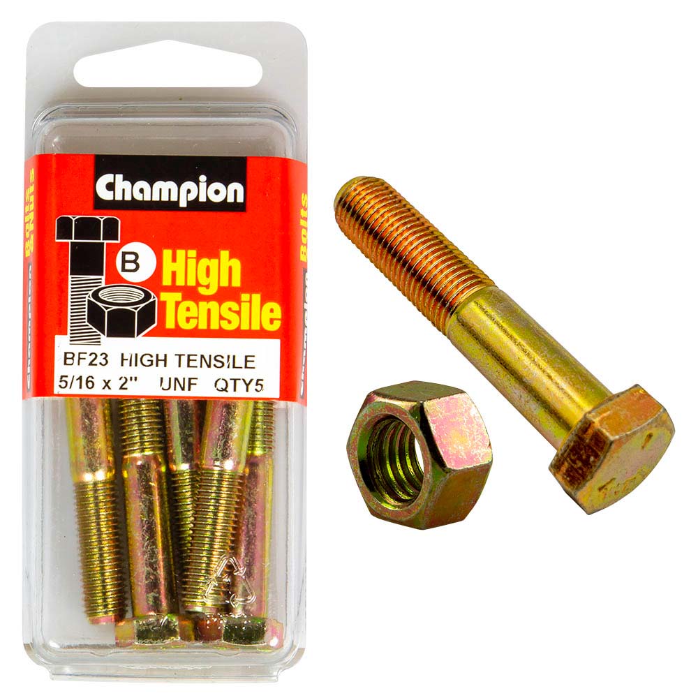 Champion 2 X 5/16In Bolt & Nut B - Gr5