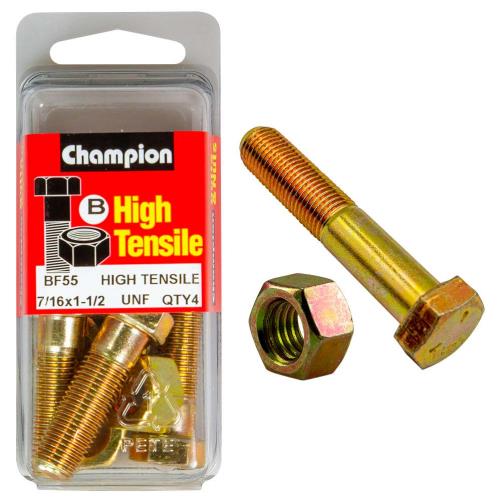 Champion 1-1/2In X 7/16In Bolt And Nut B - Gr5