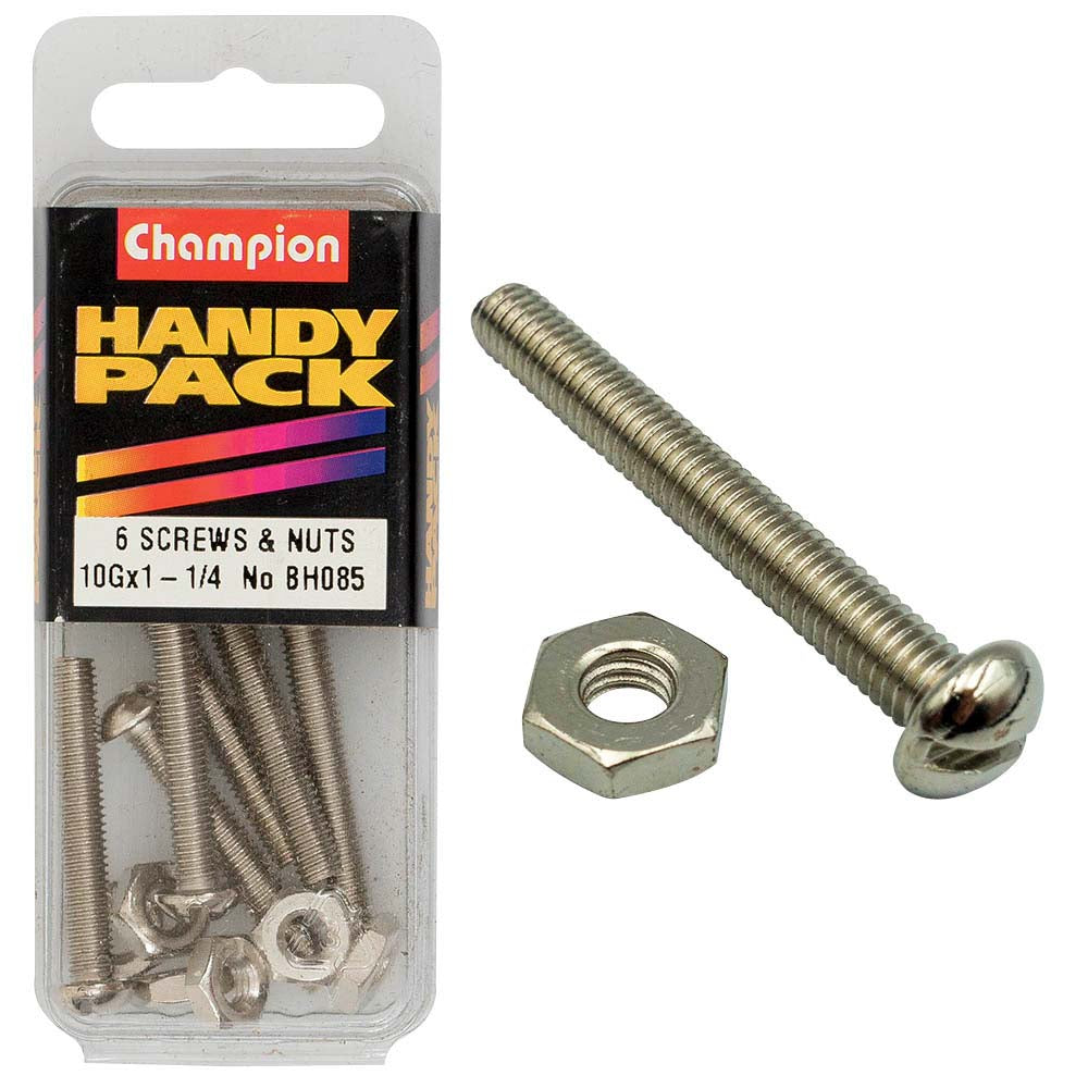 Champion 10/32In X 1-1/4In Fine Set Screw & Nut