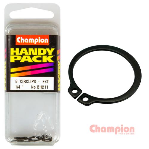 Champion Circlips-External Shaft-1/4in (STW6) 8 pack