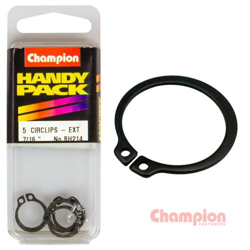 Champion Circlips-External Shaft-7/16in (STW12) 5 pack