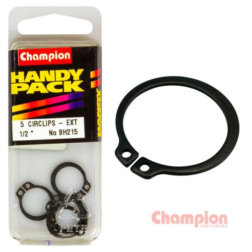 Champion Circlips-External Shaft-1/2in (STW13) 5 apck