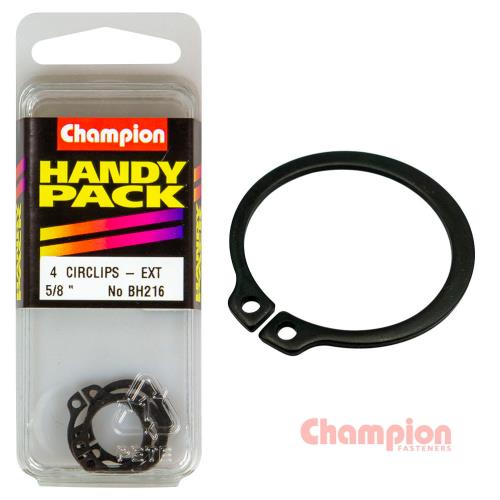 Champion Circlips-External Shaft-5/8in (STW16) 4 pack