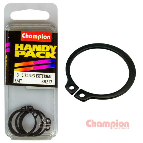 Champion Circlips-External Shaft-3/4in (STW19) 3 pack