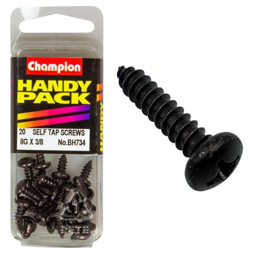 Champion 8G X 3/8In S/Tap Set Screw - Black Zinc 20 Pk