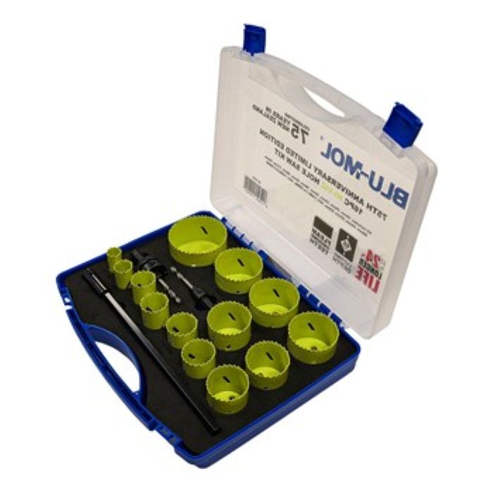 BLU-MOL 16PC 75TH ANNIVERSARY LIMITED EDITION HI-VIS COBALT HOLE SAW KIT