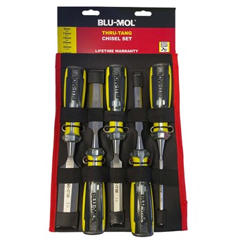 BLU-MOL 5 PCE THRU-TANG CHISEL SET 6,13,19,25,32mm