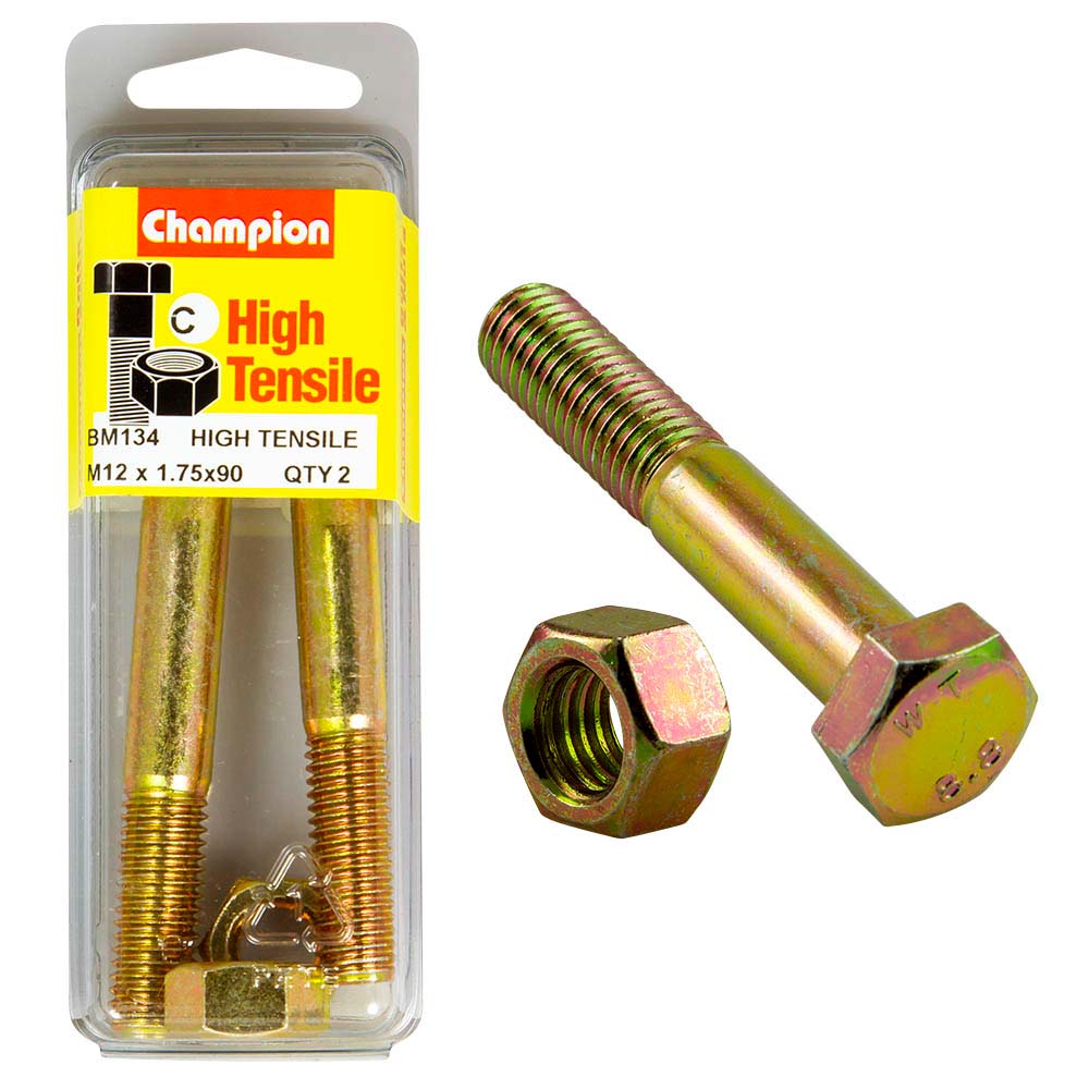 Champion M12 X 90 Bolt & Nut C - Gr8.8