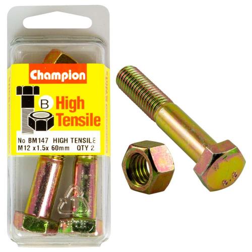 Champion 12 X 60 X 1.5 Bolt And Nut B - Gr8.8