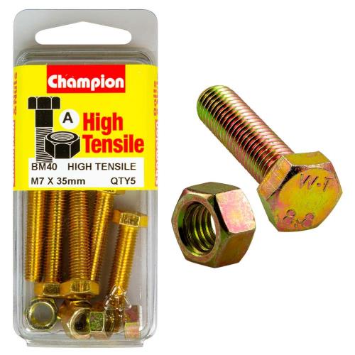 Champion M7 X 35 Set Screw & Nut A - Gr8.8