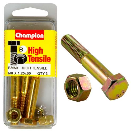 Champion M8 X 60 Bolt & Nut B - Gr8.8