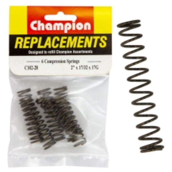 Champion 2In L X 17/32In O.D X 17G Compression Spring-6Pk