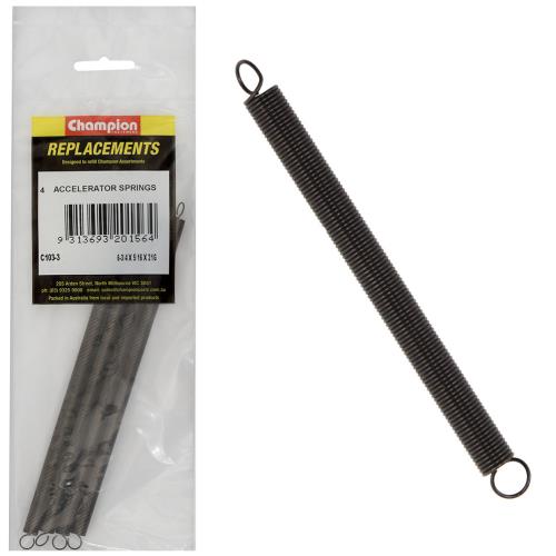 Champion 6-3/4 L X 5/16In O.D X21G Accelerator Spring-4Pk
