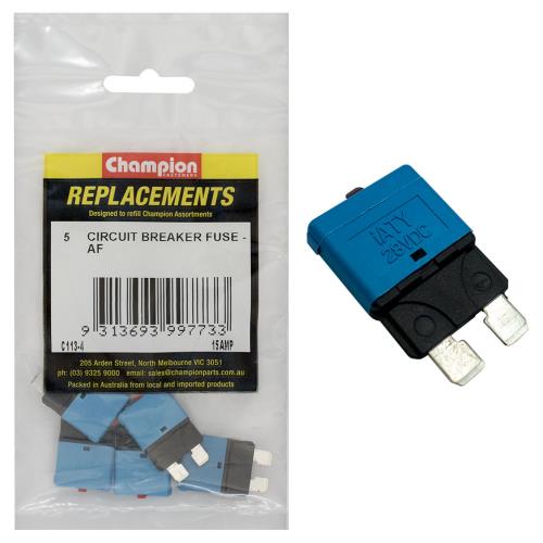 Champion AF 15Amp Circuit Breaker Blade Fuse -5pk