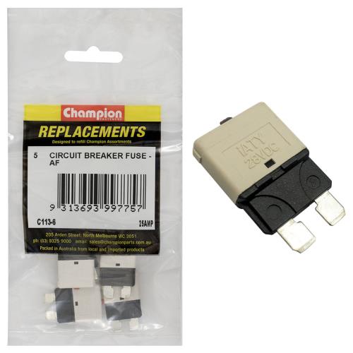 Champion AF 25Amp Circuit Breaker Blade Fuse -5pk