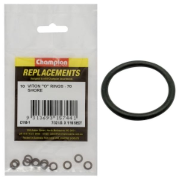 Champion 7/32In I.D. X 1/16In Imperial Viton O-Ring -10Pk