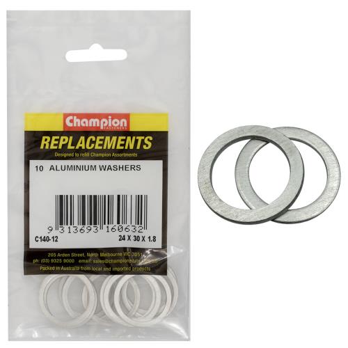 Champion M24 X 30 X 1.8mm Aluminium Sump Plug Washer -10Pk