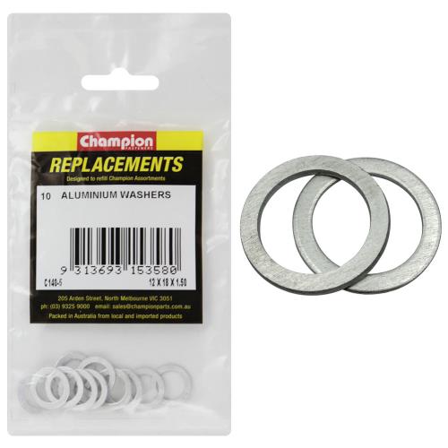 Champion M12 X 18 X 1.5mm Aluminium Sump Plug Washer -10Pk