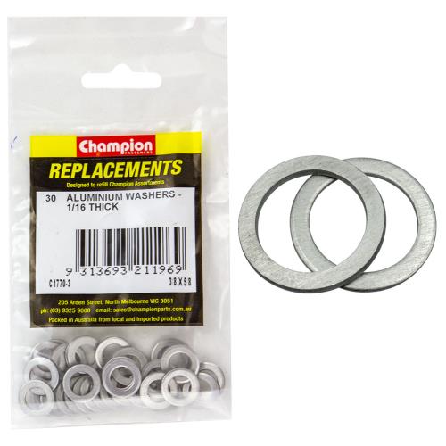 Champion 3/8In X 5/8In X 1/16In Aluminium Washer -30Pk