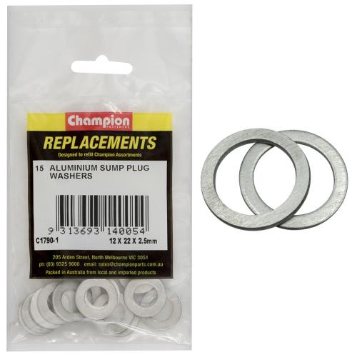 Champion M12 X 22mm X 2.5mm Aluminium Washer -15Pk