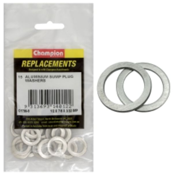 Champion 1/2In X 7/8In X 3/32In Aluminium Washer -15Pk