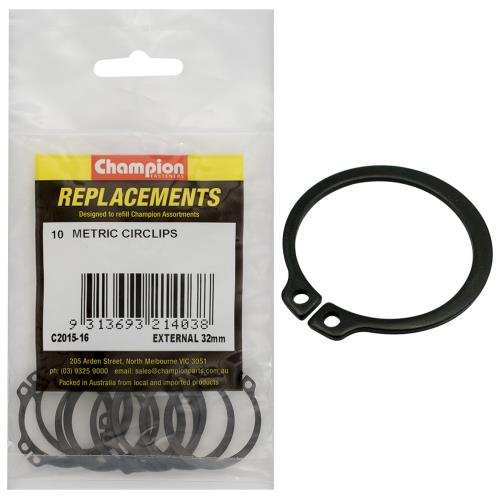 Champion 32mm External Circlip -10Pk