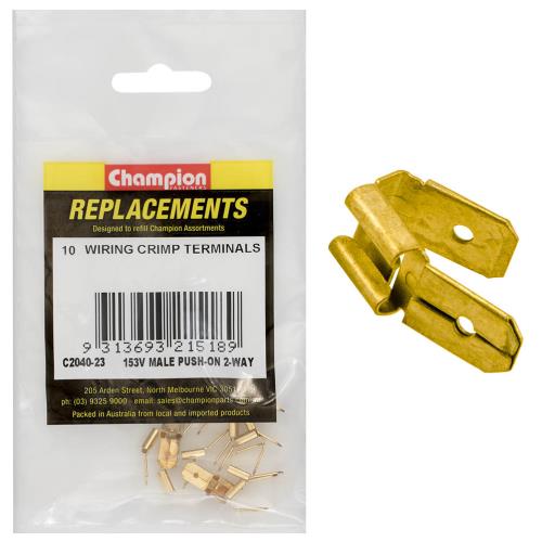 Champion Male Push-On 2-Way Connector -10Pk