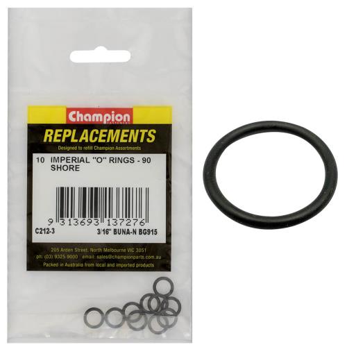 Champion 3/16In Tube Ref X.301 I.D X.064 Sec. O-Ring-10Pk