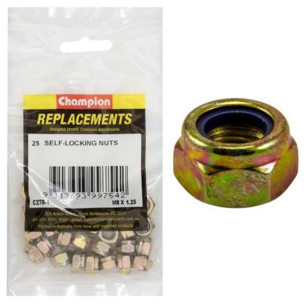 Champion M8 X 1.25 Self Locking Nut Iso -25Pk