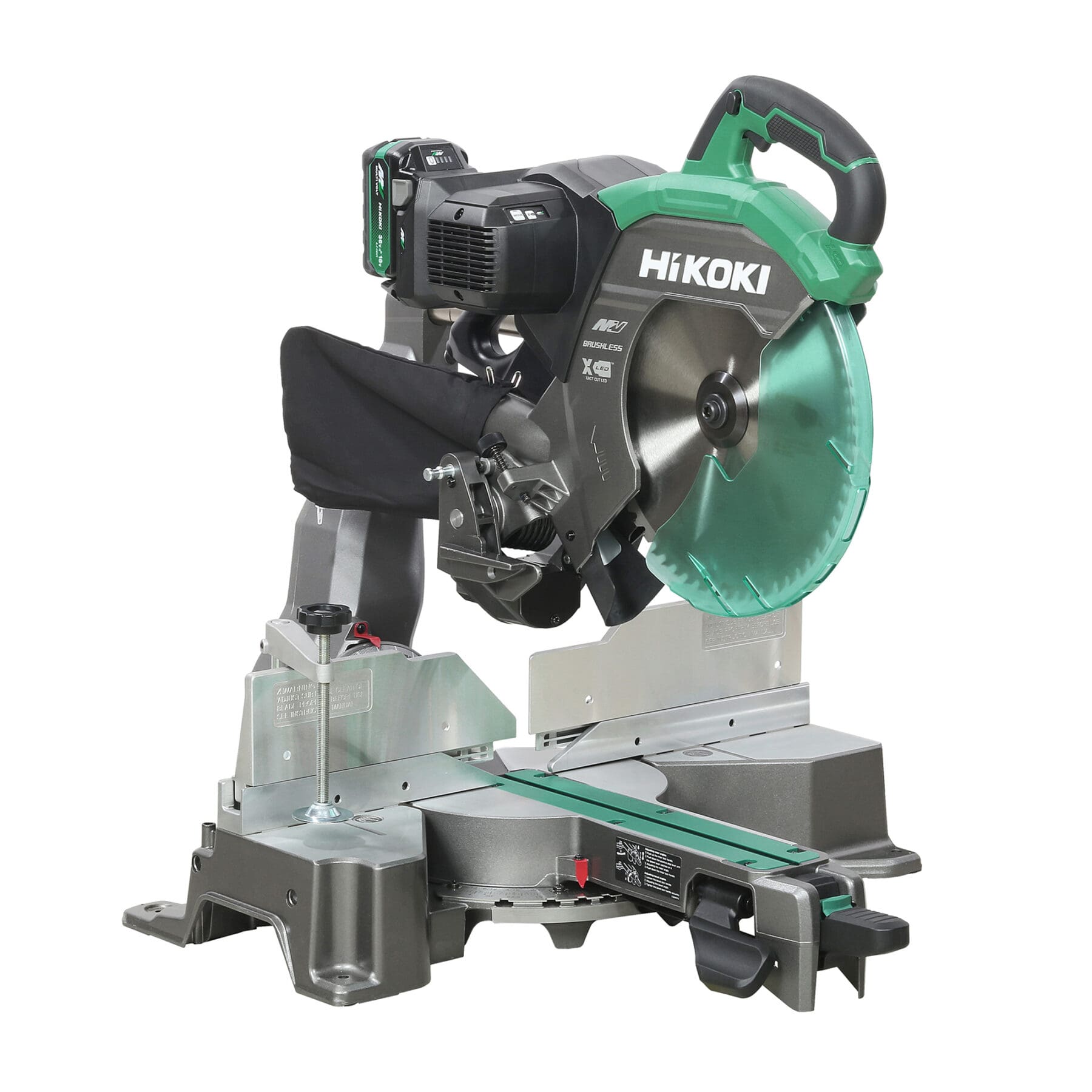 Hikoki 36V Brushless 305mm Slide Compound Mitre Saw T-PWR Kit 1 x BSL3640MVT, 1 x UC36YSL2